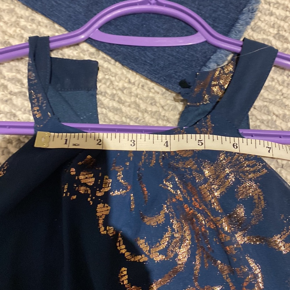 Green & Gold High Neck Babydoll Dress by One Clothing LA - Picture 12 of 12